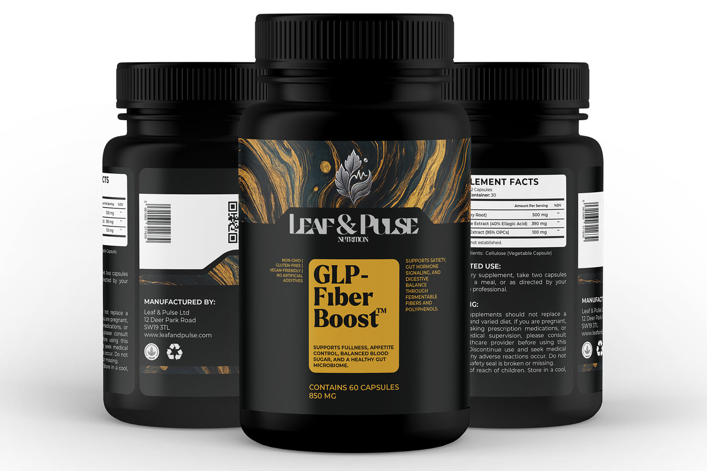 GLP-1 Fiber Boost™ – Advanced Gut Health & Appetite Support | Inulin, Pomegranate & Grape Seed Extract