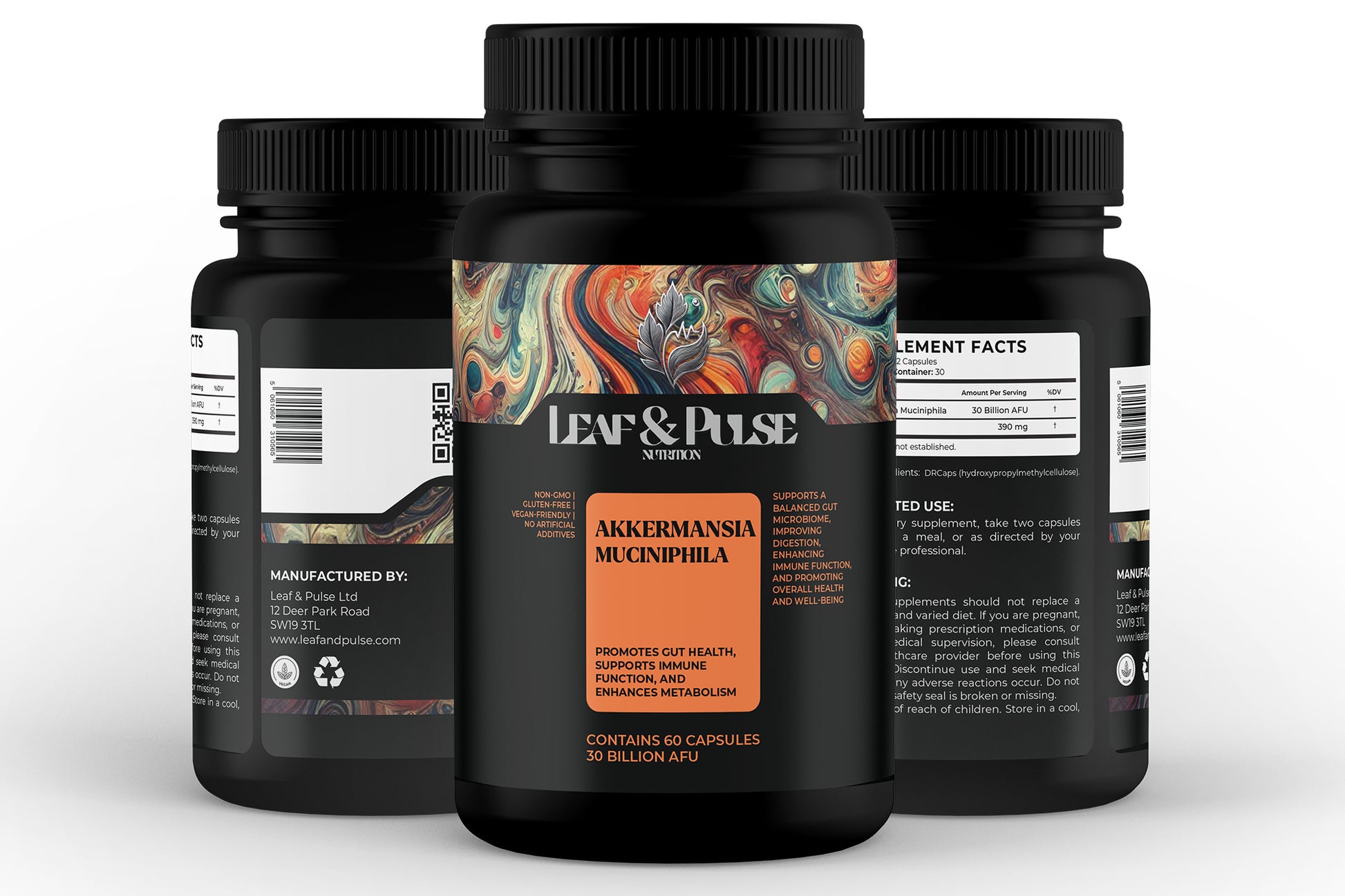 Akkermansia Muciniphila & Inulin | 30 Billion AFU | Gut Barrier & Metabolic Support – 60 Capsules