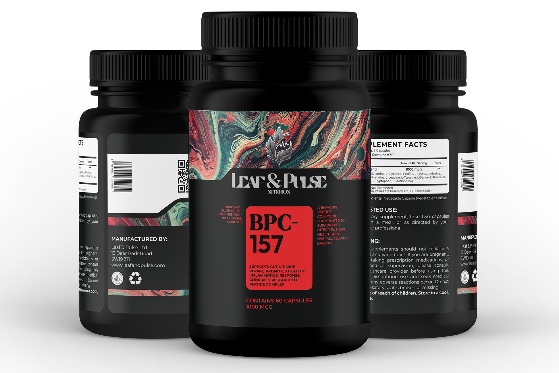 3 Pack BPC-157 Capsules 1000mcg | High Strength Peptide Support | Joint, Muscle & Digestive Recovery | 60 Vegan Capsules