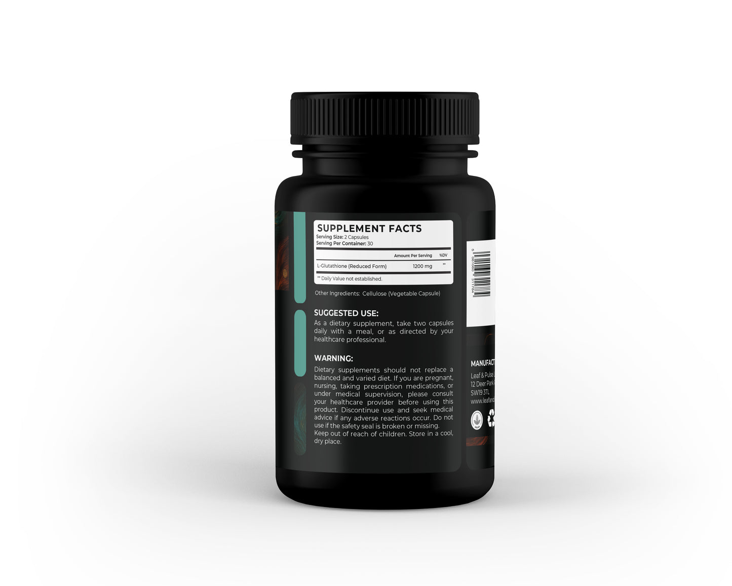 Premium Glutathione Capsules – 1200 mg Reduced Glutathione | Antioxidant & Cellular Support | 1 Month Supply | UK Made