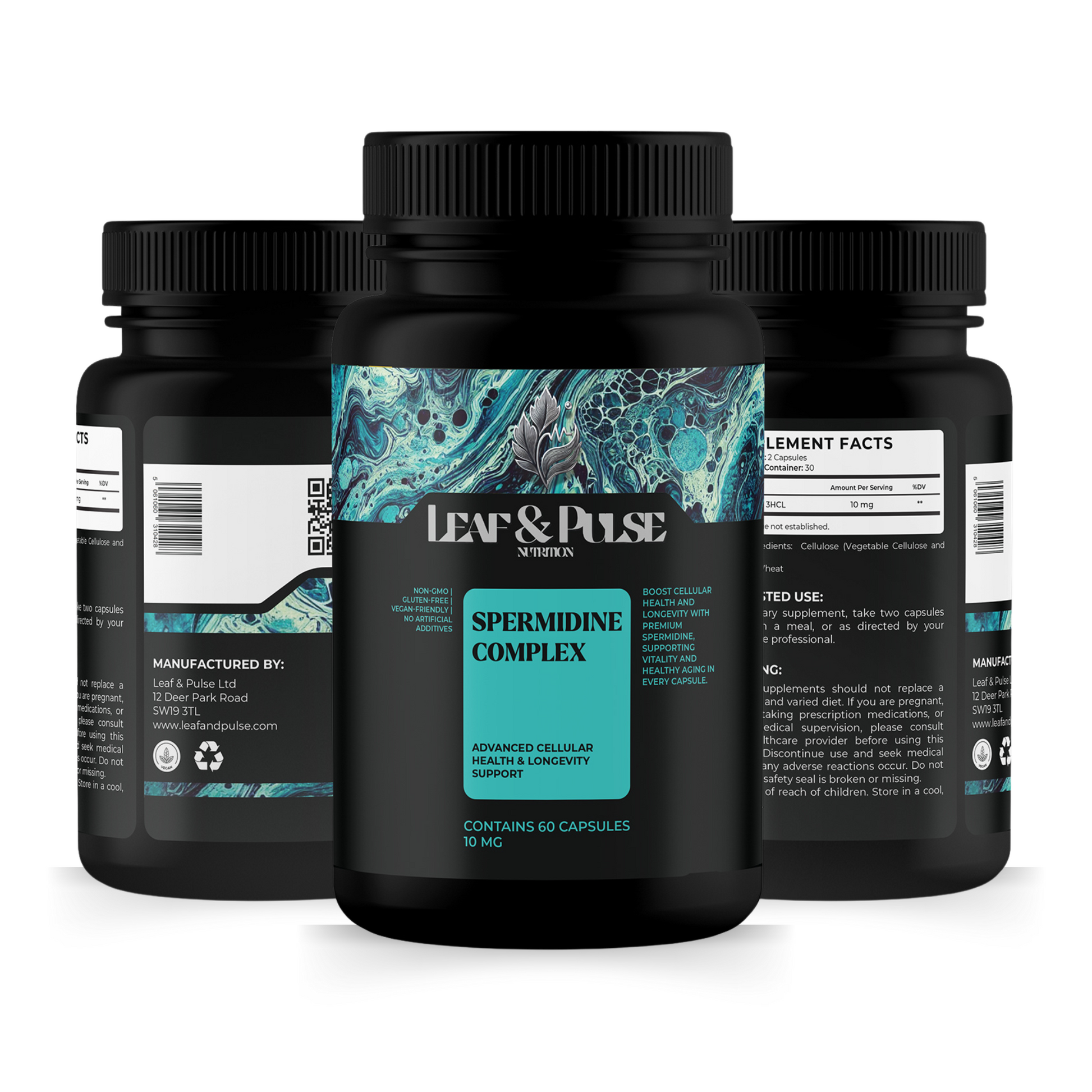 Premium Spermidine 10mg Capsules – Advanced Cellular Health & Longevity Support – 1 Month Supply - Leaf & Pulse
